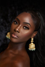 Load image into Gallery viewer, Jade Gold Tear Drop Earrings
