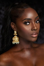 Load image into Gallery viewer, Jade Gold Tear Drop Earrings
