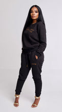 Load image into Gallery viewer, Women Sweater and Jogger Set (Black and Cream)
