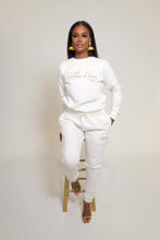 Load image into Gallery viewer, Women Sweater and Jogger Set (Black and Cream)
